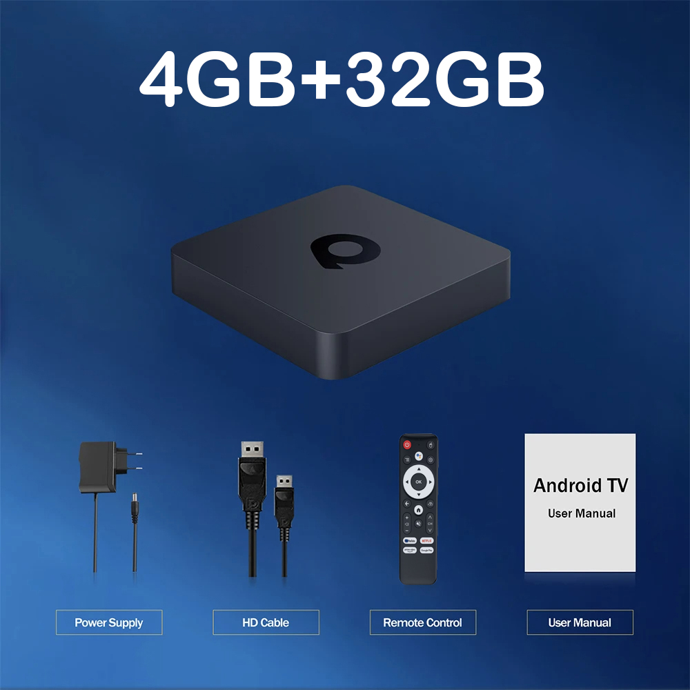 Box TV Android16 Smart Q1 8GB+256GB Allwinner H313 con Assistente Google, Video 8K, Bluetooth 6.0, Lettore Multimediale Ultra Veloce: Arancione / Spina UE
