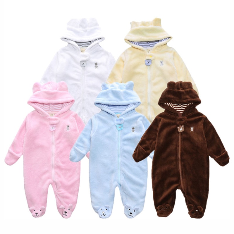 Herfst- en winterklimkleding voor baby's, jongens- en meisjesrompertjes, warme overalls