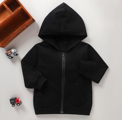 1-6Y enfant bébé sweats à capuche pour garçons veste à manches longues à capuche fermeture éclair dos lettre imprimer tenues décontractées
