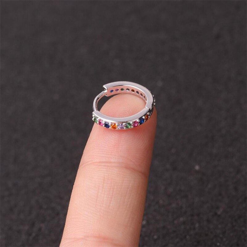 1Pc Rvs Septa Klik Ring Neus Labret Tragus Kraakbeen Daith Spiraalvormige Oor Stud Body Piercing Sieraden: Mix1 / 6mm