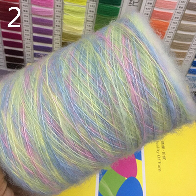 500G Segment Geverfd Mohair Garen Haak Huidvriendelijke Baby Wol Draad Voor Diy Hand Breien Trui Shawl Regenboog puffy Garen: 2-500g-CH