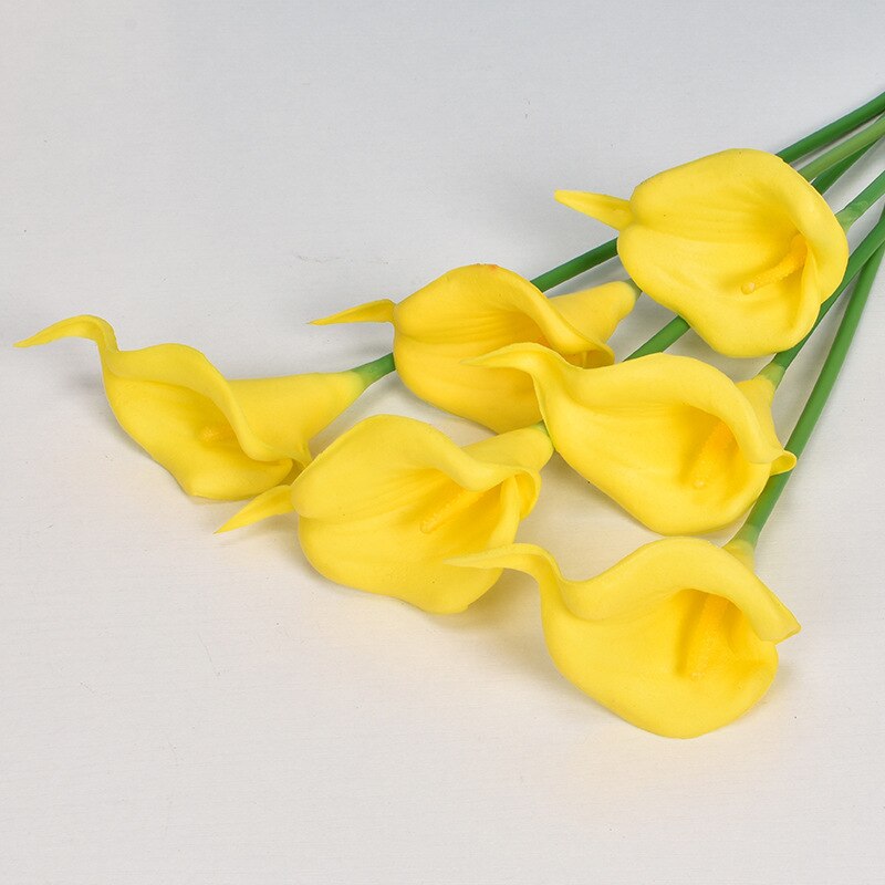 1Pcs Real Touch Calla Lelie Kunstbloemen Calla Lelie Boeket Voor Bruiloft Boeket Bruids Thuis Bloem Decoratie: yellow