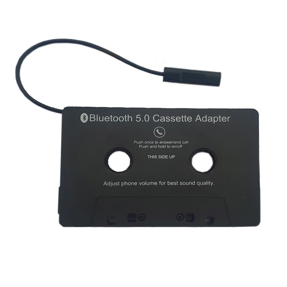Conversor sem fio Bluetooth para fita do carro, adaptador de áudio estéreo HiFi com microfone, AAC, MP3, SBC, 3.5mm AUX, Bluetooth 5.0