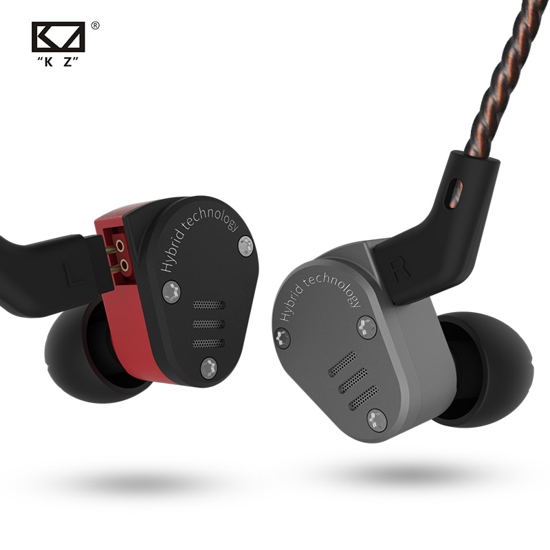 KZ ZSA-Armadura de auriculares intrauditivos de metal, híbrido, monitores deportivos, HiFi y bajos, con cancelación de ruido