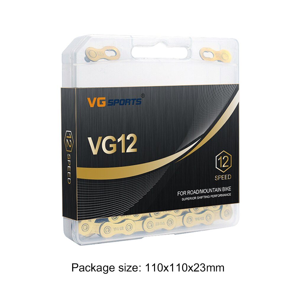 Bicycle Chain Gold Silver Bike Chain Ultralight for 12 Speed MTB Mountain Road Bicycle 126L Hollow Cycling Equipment