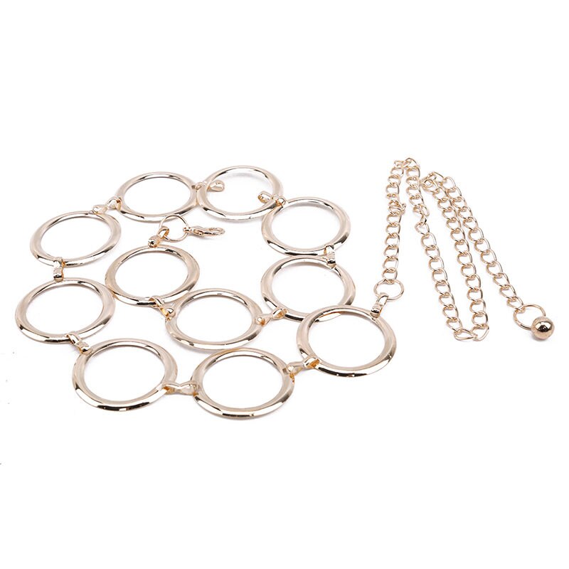Kvinders cirkel metal kæde bælte guld sølv hjerte frynser ring talje kæde tøj bælter dame hofte ketting: Default Title