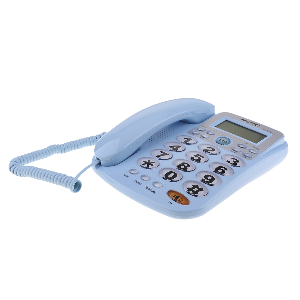 Universal Corded Landline Phone Home Office Business Desk Telephone: Blue