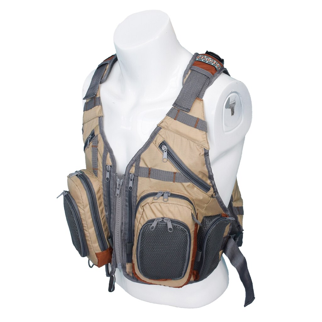 Gilet de pêche à la mouche, sac à dos léger et universel pour l'extérieur avec plusieurs poches