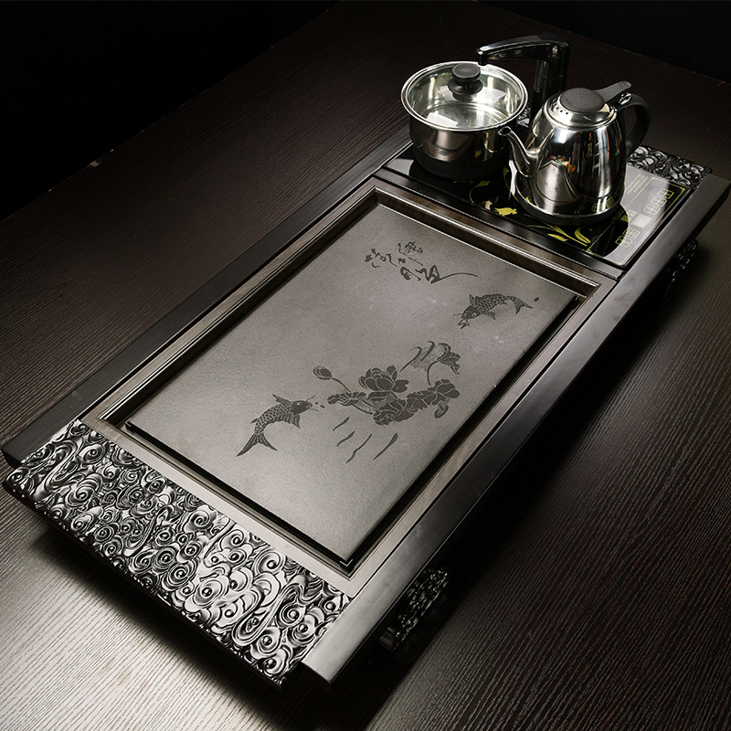 Bandeja de té de madera maciza, almacenamiento de agua de drenaje, juego de té de kung fu, cajón, sala de té, mesa, herramientas de Ceremonia de sala de té chino: see chart6