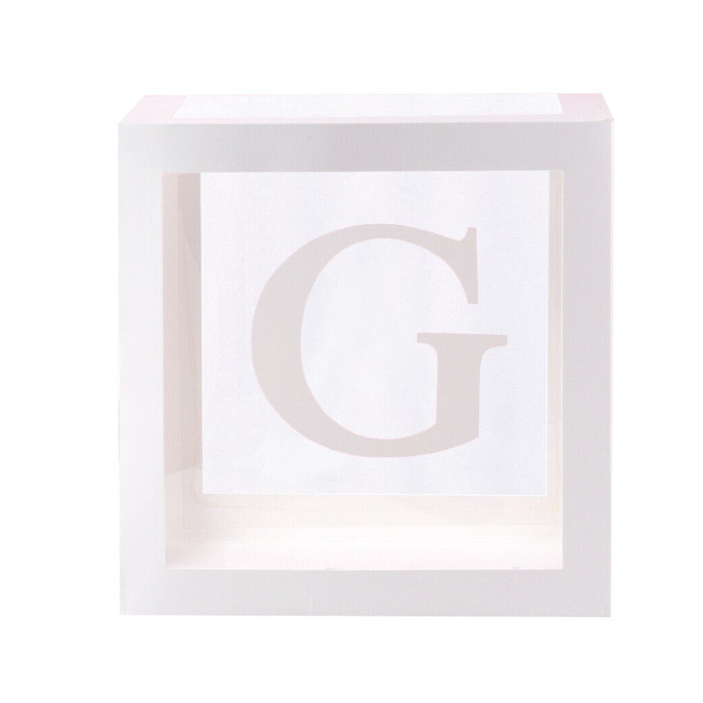 Lettre A-Z Cube Transparent coffrets enfant anniversaire bébé douche fête décoration emballage buffalo plaid emballage boîte: G
