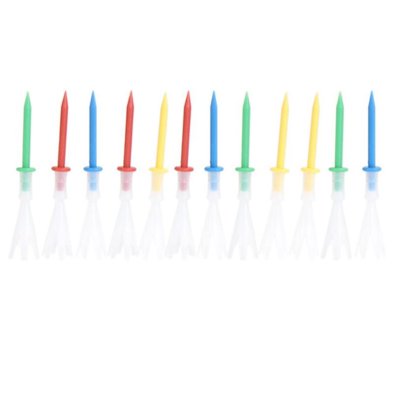 4 Yards Gonkux 12 Stks/set Gemengde Kleuren Plastic 2 3/4 Inch Golf Tees Polypropyleen Kussen Top Golf Tee Golf Accessoires