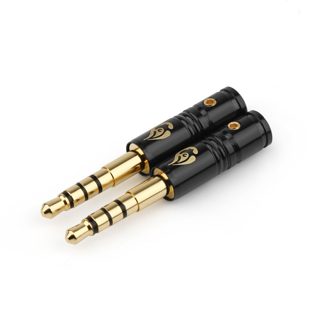 3.5mm Mannelijke Plug 4 Pole Soldeer Vergulde HiFi Hoofdtelefoon Pins 3.5mm Audio Jack Voor AH-D600 D7100 mm400 3.5mm evenwichtige Adapter