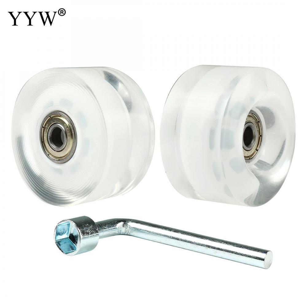 2pcs Pu Wheels Polyurethane 82a Hardness 58 x32mm Ball Bearings Tool Quad Roller Skates Skateboard Light Up Wheels Accessories