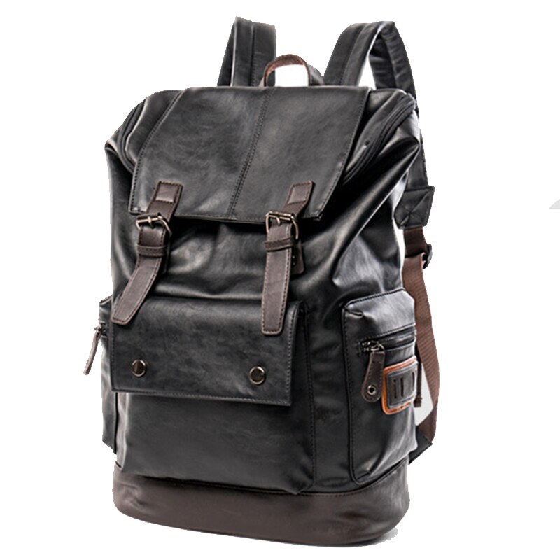 Vicuna Polo Eenvoudige Patchwork Grote Capaciteit Heren Lederen Rugzak Voor Reizen Casual Mochila Mannen Daypacks Lederen Travle Rugzak