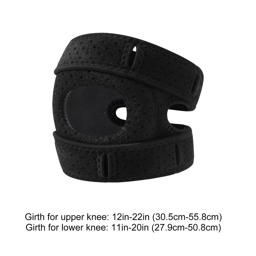 Patella Knee Brace Patella Knee Support Strap Adjustable Straps Knee Support Wrap For Knee Pain Knee Compression Sleeve: black