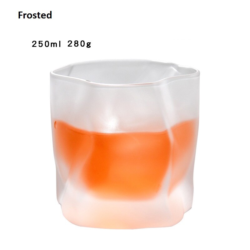 Ceative viskilasi 280ml kristallilasi epäsäännöllisen muotoinen cocktail brandy tequila rommi vodka alkoholi sake lasi viinikuppi: Himmeä