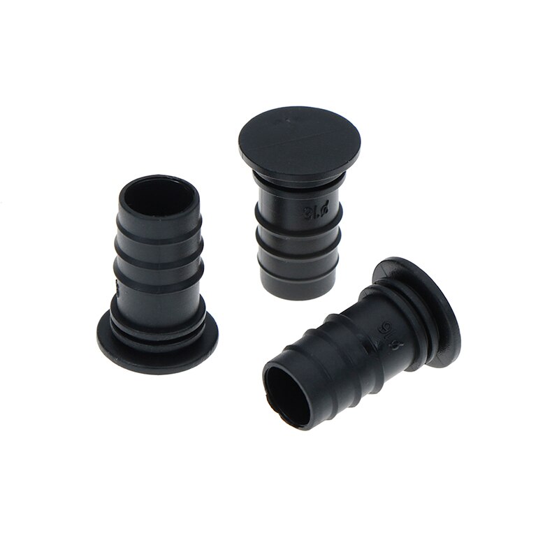 10Pcs/lot Durable Black 16 Mm End Plugs Pipe Fittings Plastic Water Hose Connector Plastic Greenhouse Water Pipe Plug Connector