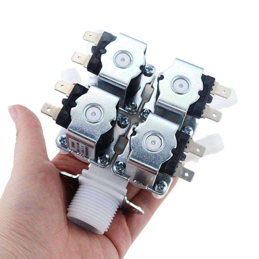 DN20 DC12V 24V 36V AC220V G3/4" 1 In 4 Out Electromagnetic Valve Normally Closed Water Drain Valve Electric Water Inlet Solenoid
