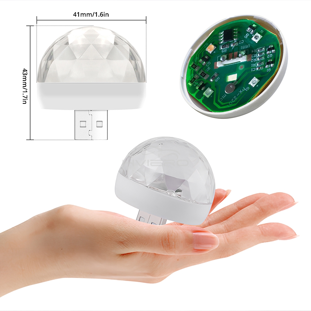 Auto USB Umgebungslicht DJ RGB Mini Bunte Musik Klang LED Apfel USB Schnittstelle Party Atmosphäbetreffend Innen Kuppel Stamm Lampe