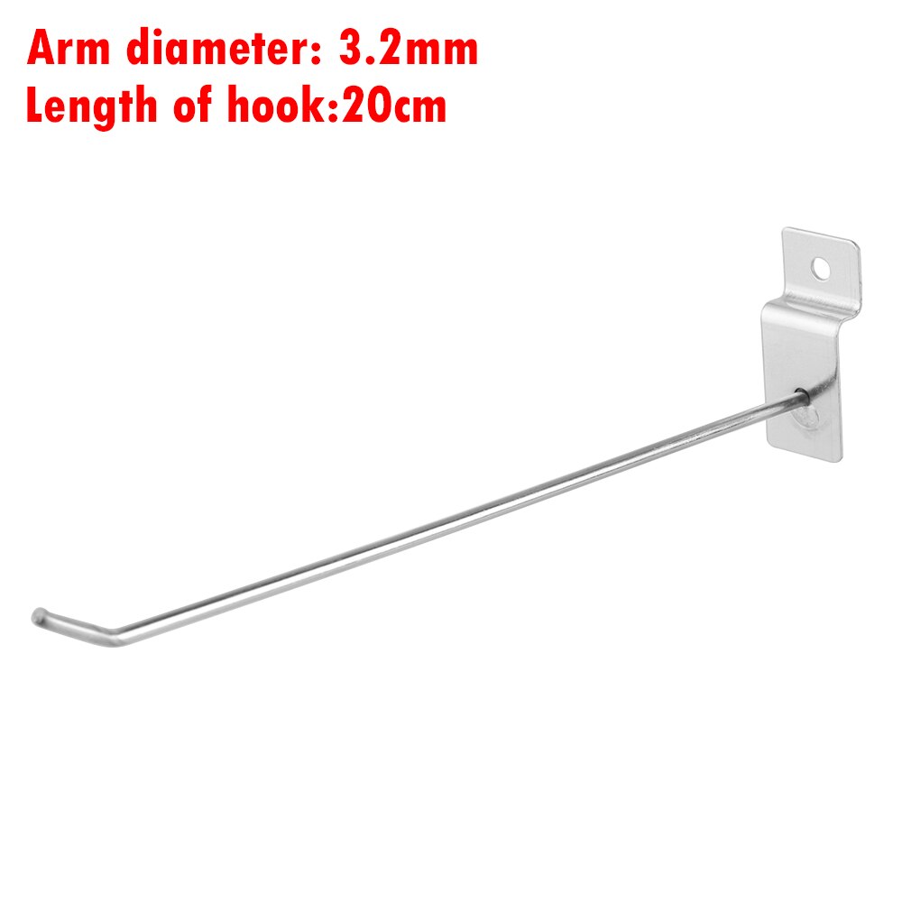 Ganchos de rejilla metálica perforada para almacenamiento de pared, estante de anzuelos para exhibición de productos, Panel de tablero, se adapta al gancho del taller, 5 uds.: 20cm