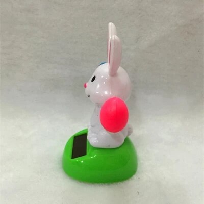 Solar Automatic Swing Sun Flower Radish Rabbit Interior Decoration Car Ornaments Unisex Plastic Electronic