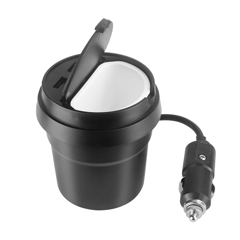 Autolader Bekerhouder Dual Sigarettenaansteker Stopcontacten Power Adapter met Dual Usb-poorten en ash tray voor iPhone 4 /5/6/6 s Plus