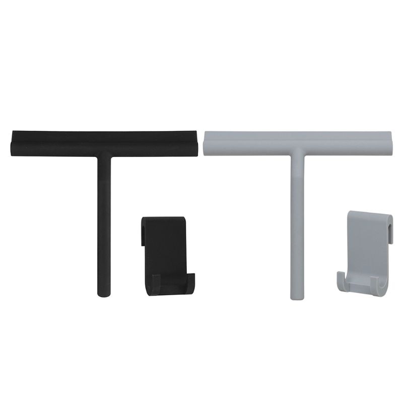 Silicone Window Tile Glass Wiper Cleaner Squeegee Shower Mirror Cleaning Holder Black,Gray