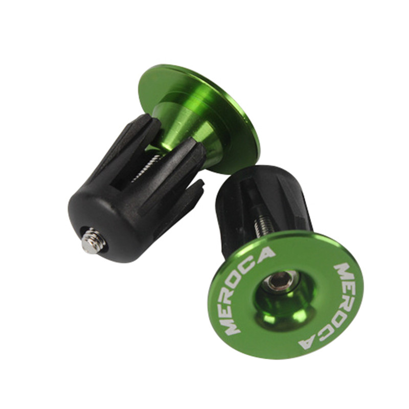 2 uds tapa de manillar para bicicleta tapones de bloqueo para bicicleta tapas de aleación de aluminio cubiertas de bicicleta de montaña: Verde