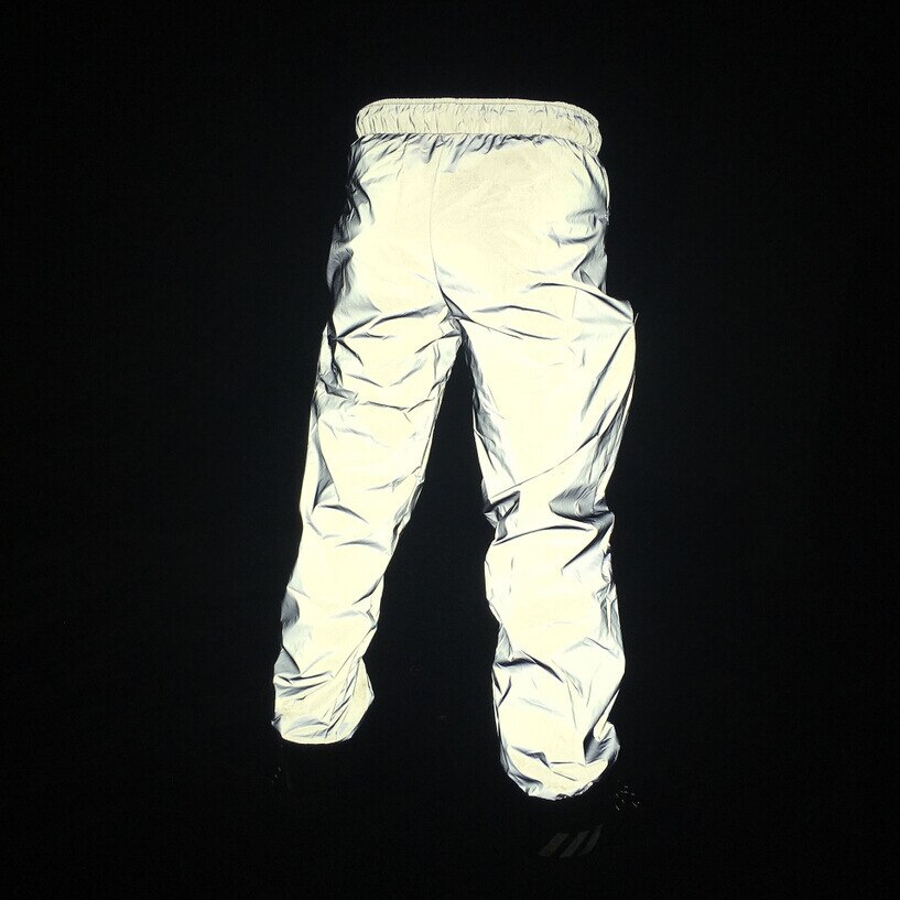 Dropshipper hip hop herr reflexbyxor joggingbyxor herr träningsbyxor streetwear fritids nattljus reflexbyxor för par