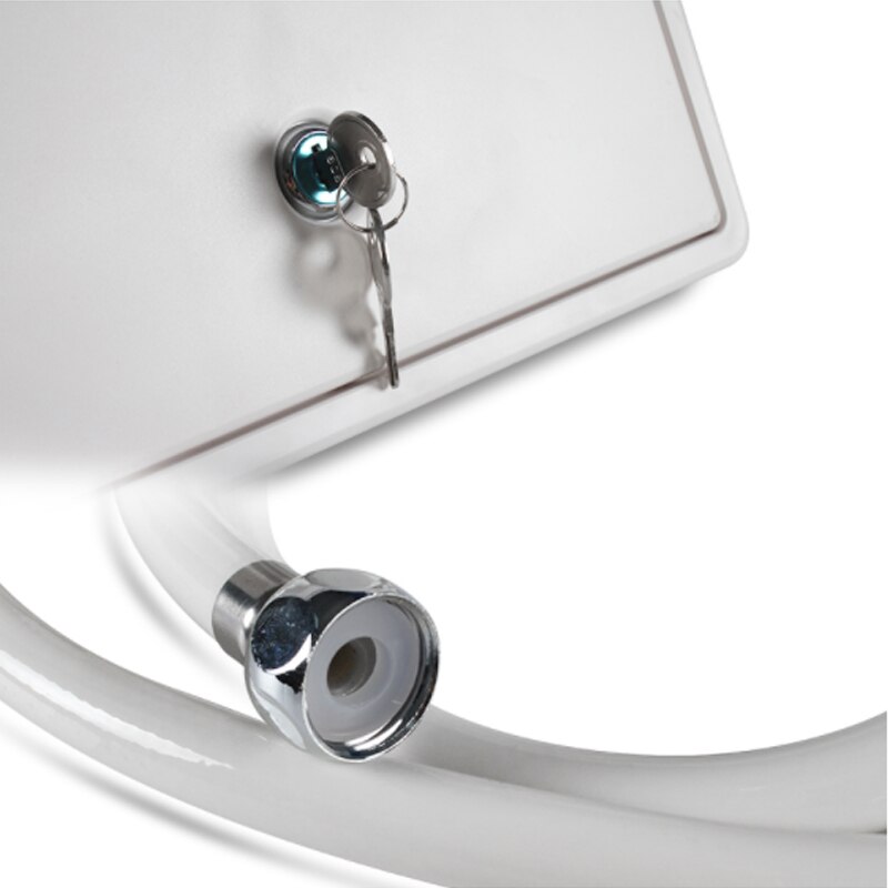 White RV Exterior Shower Box Kit with Lock Boat Marine Camper Motorhome Caravan Accessories