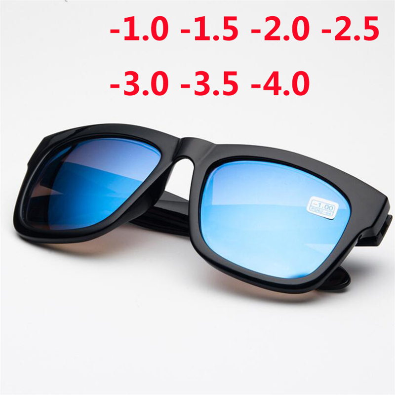 -1.0 -1.5 -2.0 -2.5 -3.0 -3.5 -4.0 færdige myopi solbriller mænd kvinder blå linse firkantet kortsynet myopes lunettes
