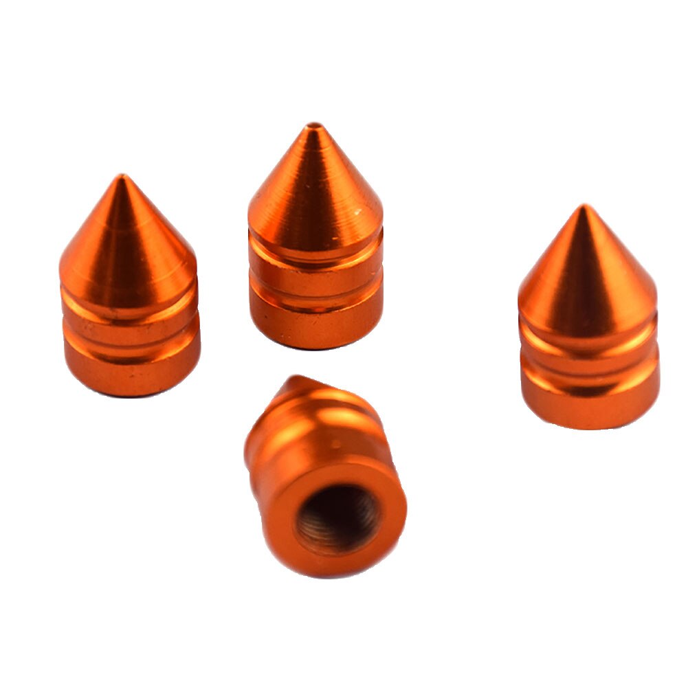 Válvula de aire para neumático de coche, 4 Uds., con forma de torre, de Metal, a prueba de polvo: Naranja