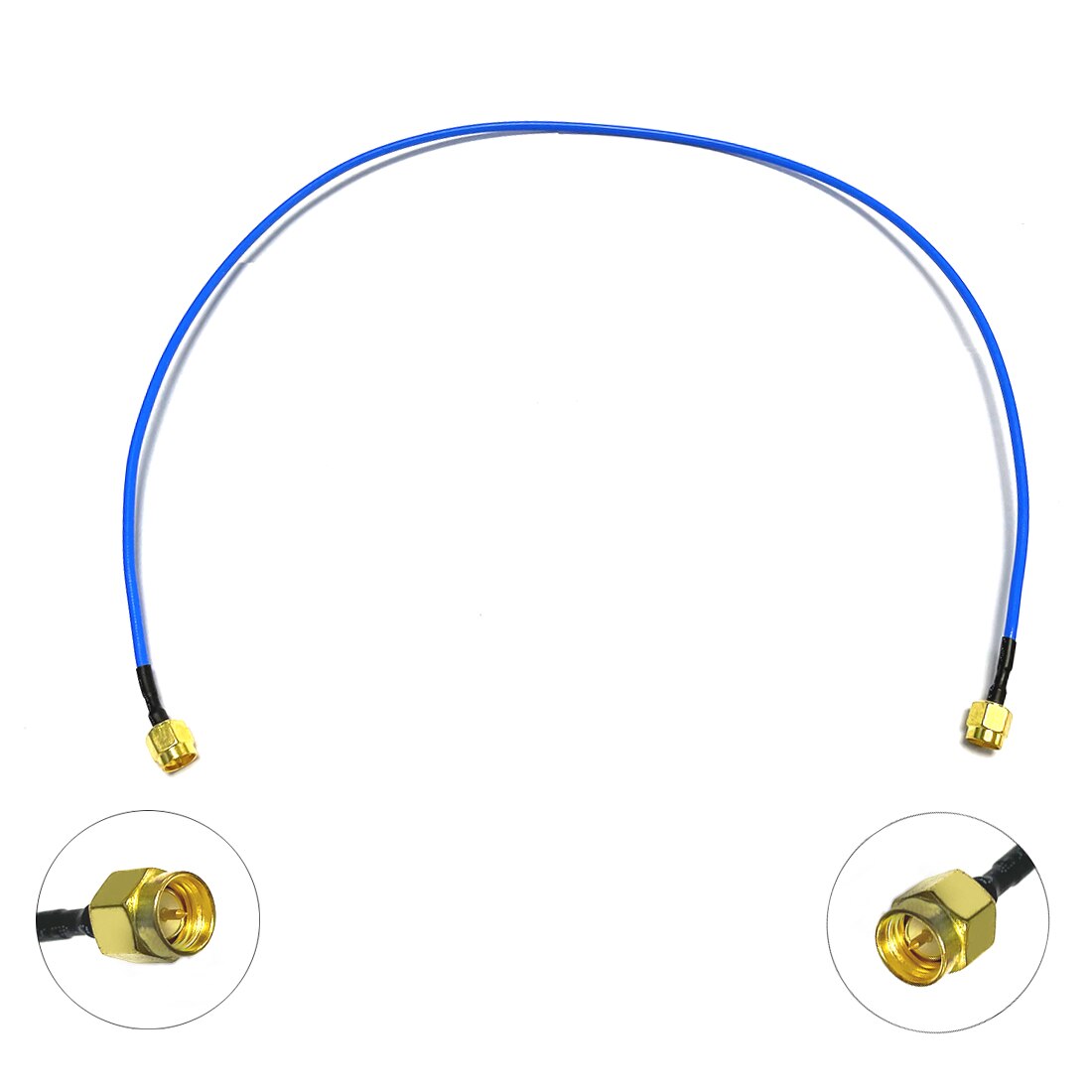 1PC SMA Male to SMA Male Plug Semi-flexible Cable RG405 with Blue Jacket Pigtail Adapter 50cm for Wireless Modem WIFI Antenna NE
