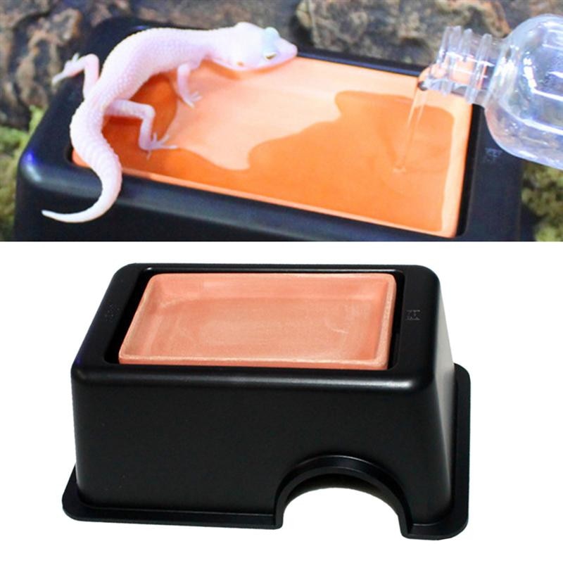 Plastic Reptile Hide Box Den Spawning Cave Tortoise Snake Lizard Feed Water Bowl Small Crawling Pet Reptile Leopard Gecko Climb
