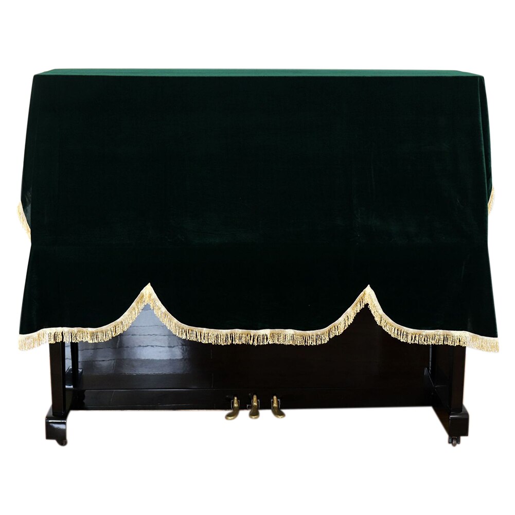 Dust Proof Foldable Washable Keyboard Practical Soft Piano Cover Gold Velvet Protective Upright Vertical Non Slip Home Universal: green