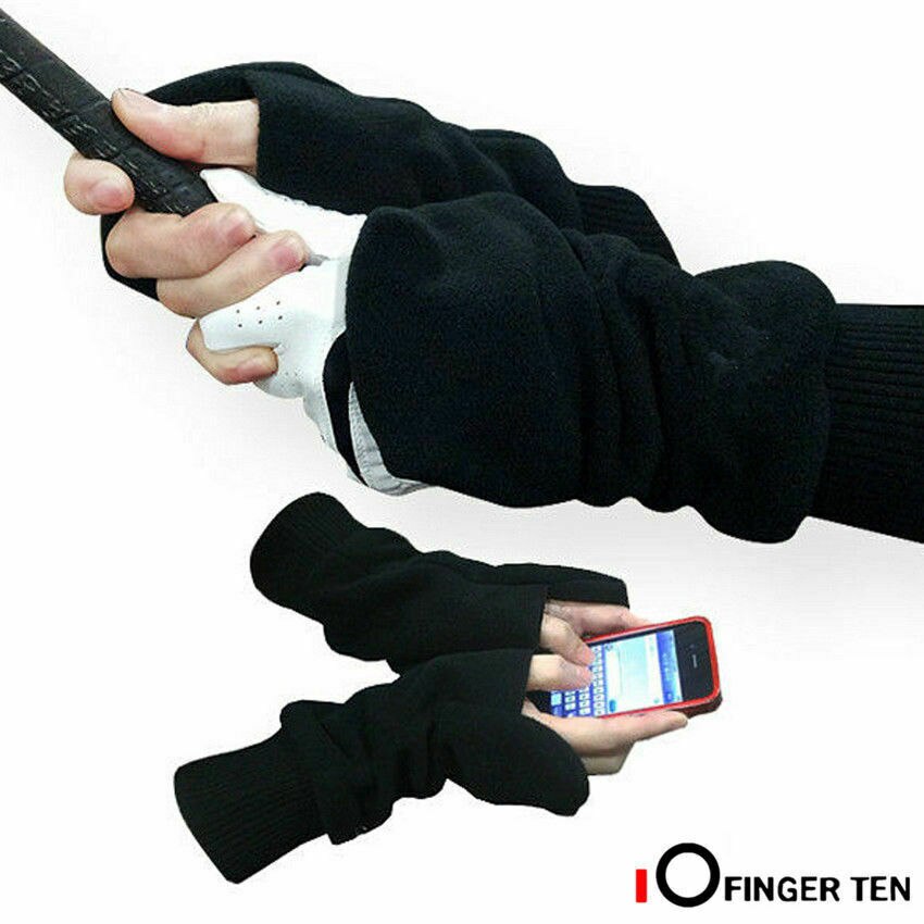 Gants de Golf d'hiver pour hommes, avec poignée coupe-vent, imperméable, marqueur de balle S M ML L XL, directe