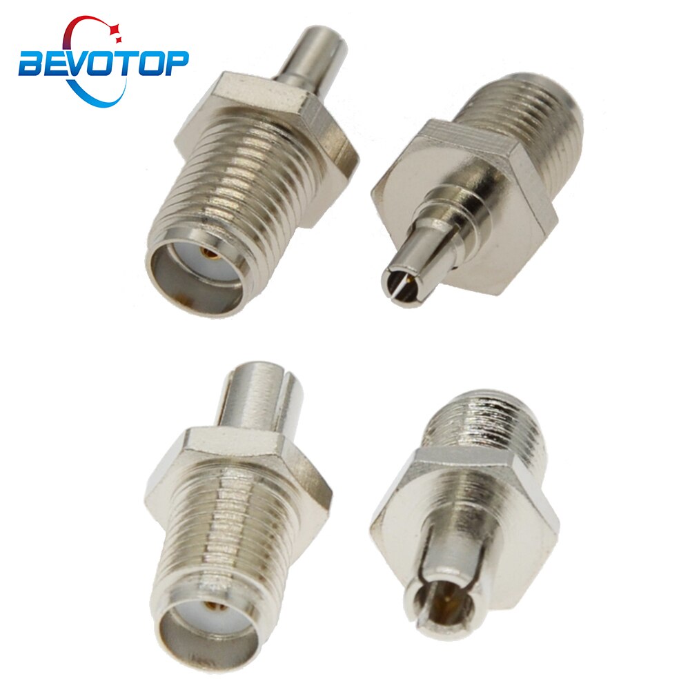 Adaptateur Coaxial RF SMA vers connecteur Coaxial TS9/CRC9, Jack femelle SMA vers fiche mâle TS9/CRC9, argent nickelé, 2 pièces/lot