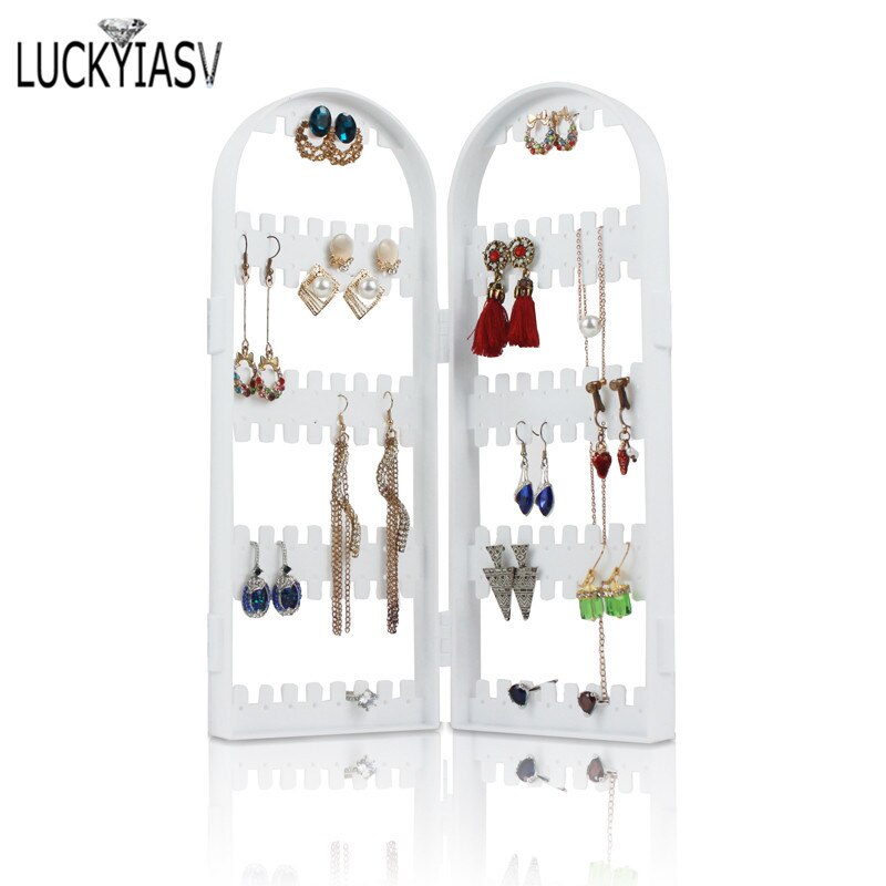 Black 120/180/240/300/360 holes Plastic Earrings Studs Display Rack Folding Screen Earring Jewelry Display Holder Storage Box: 2W-120 holes