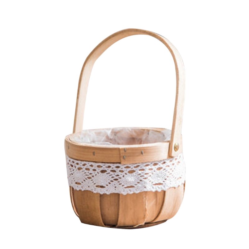 Handgemachte Natürliche Rattan Gewebt Blume Hand Korb Heimat Küche Garten Gemüse Lagerung Container Pflanzer Halfter
