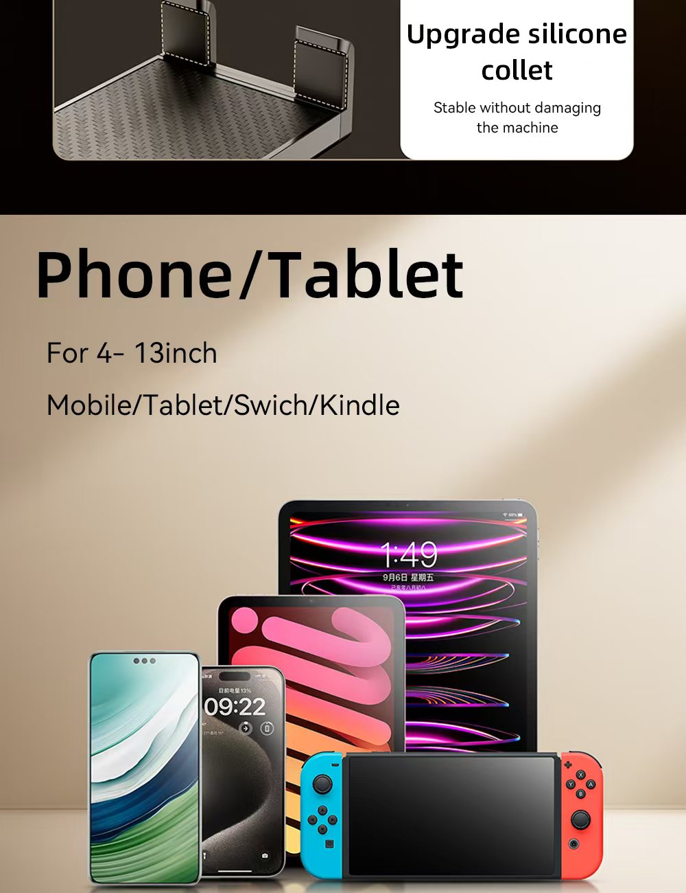 Brazo Flexible plegable para teléfono móvil, soporte para cama, soporte de mesa para teléfono móvil para grabación de vídeo, Galaxy Tab, soporte para brazo para tableta