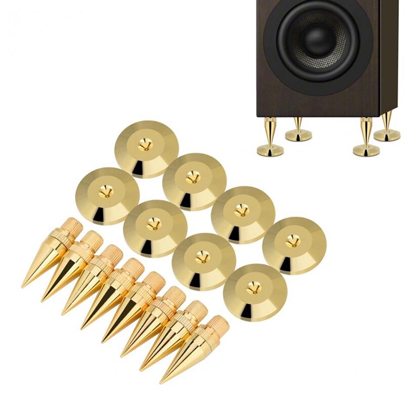 12pcs speaker stands speaker isolation feet Copper Speaker Spike Isolation Stand spikes for acoustics Speaker Isolation Pads