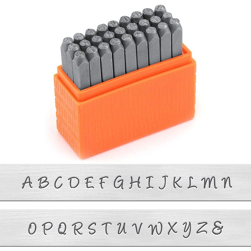 Letras mayúsculas y minúsculas de acero al carbono juego de sellos punzones alfabeto para Metal estampado M