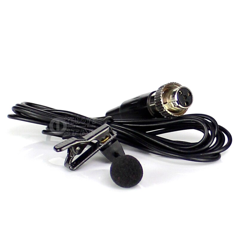 Mini XLR 4 Pins Lock Lavalier Microphone Clip Collar Mic Micro For MIPRO Wireless System Bodypack Transmitter Lapel Microphones