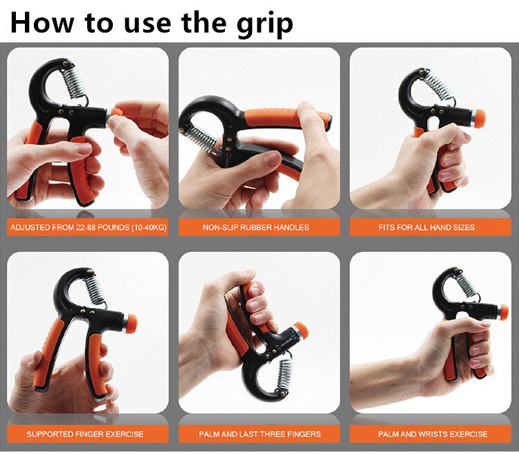 Hand Exerciser Sport Hand Adiustable Anti-slide Hand Wrist Device Finger Pinch Carpal Portable Fitness Equipment
