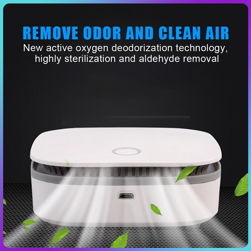 Mini Air Purifier Smart Fridge Freshen Air Cleaner Portable Ozone Anion Generator USB Rechargeable Kitchen Auto Home Clear Odor
