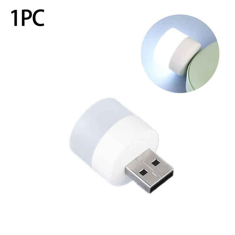 Usb Plug Lamp Computer Mobiele Power Opladen Usb Kleine Boek Lampen Led Oogbescherming Leeslamp Kleine Ronde Licht Nacht licht: White Light
