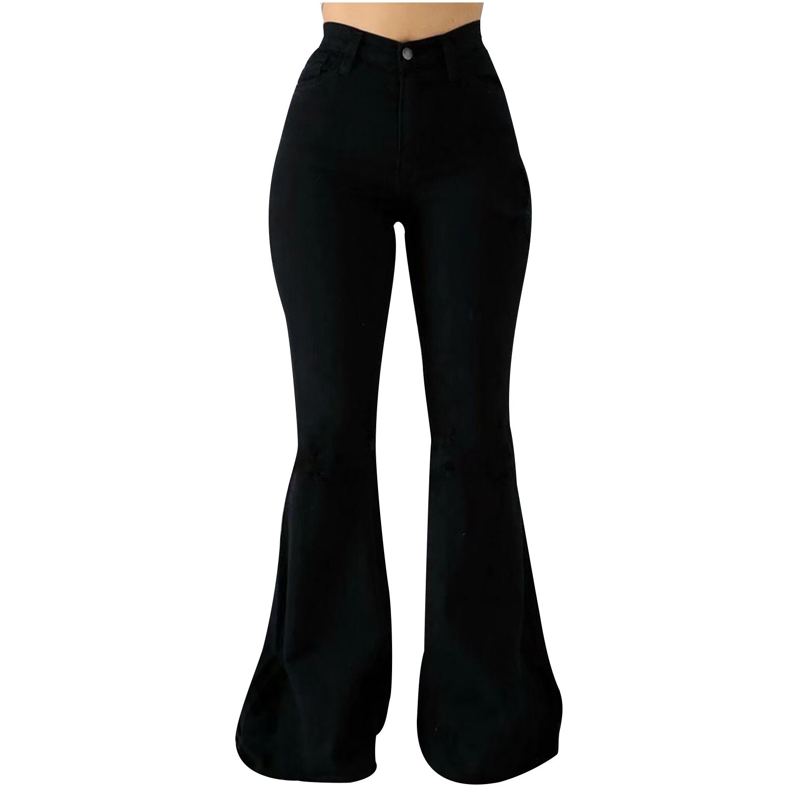 Women Slim Colour Tight Flared Pants Trousers Denim Vintage Jeans Woman Long Trousers Cowboy Female Loose Streetwear Pants: XL
