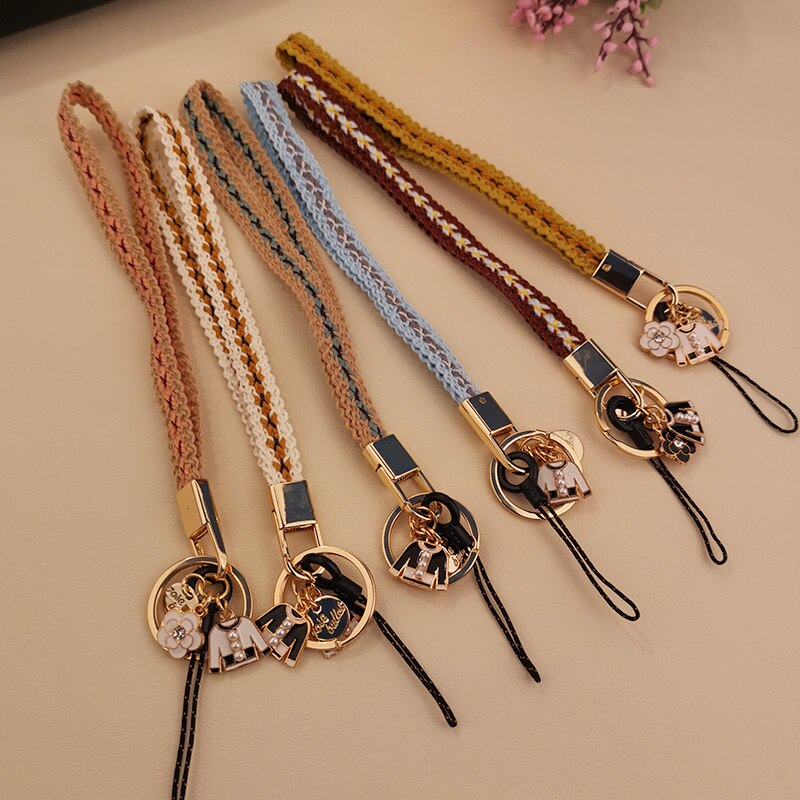 Telefoon Case Sleutelhanger Korte Polsband Mobiele Telefoon Korte Kleine Geur Gevlochten Lanyard Armband Hanger Anti-Verloren Lanyard