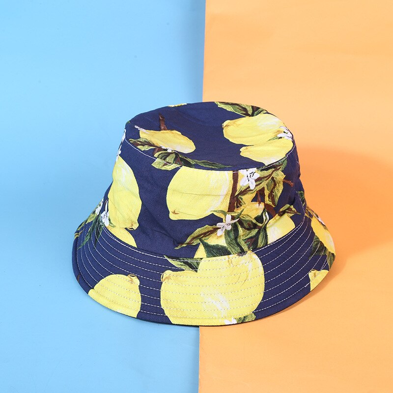 Avocado kapelusz typu Bucket kobiety męskie lato Panama kapelusz Hip-Hop czapki dwustronny nadruk z owocami banan arbuz plaża kapelusz rybaka: 11