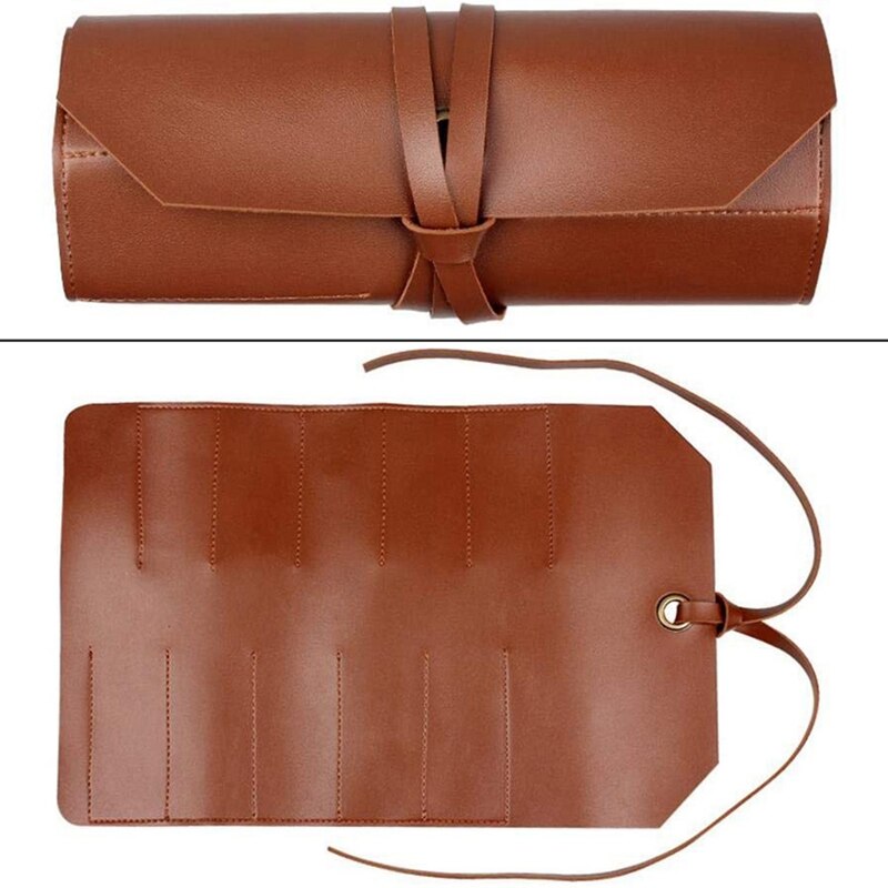 Leather Tool Roll, Lederen Tool Kit Opbergtas, multi Functionele Lederen Kit Bag Fiets Reparatie Tool Kit Bag